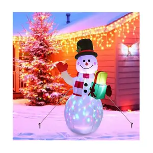 Decorações de natal para homem de neve, 5ft, inflável, homem de neve, decoração de quintal, led que muda de cor, para decoração ao ar livre e dentro de casa