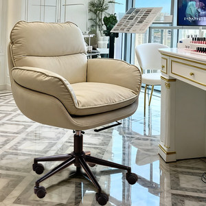 Modern PU Leather Salon <b>Chair</b> Swivel Customer Seat Adjustable Upholstered <b>Makeup</b> Styling for Beauty Studio - Product Image 4