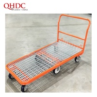 Chariots de transport industriels robustes personnalisables pour entrepôts, plateformes en acier, chariots plats avec support OEM