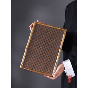 Bamboo Woven <b>Tea</b> <b>Tray</b> Square Handmade Traditional Chinese Style Dry Brewing Serving <b>Tray</b> For Kung Fu <b>Tea</b> - Product Image 1