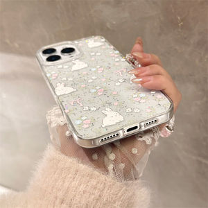 <span class=keywords><strong>Coque</strong></span> de téléphone pour <span class=keywords><strong>iPhone</strong></span> 16, motif floral <span class=keywords><strong>rose</strong></span>, lapin, avec chaîne de suspension, poudre scintillante, pour <span class=keywords><strong>iPhone</strong></span> 15, 14 Pro Max, <span class=keywords><strong>11</strong></span>, rigide, pour fille - Product Image 4