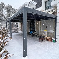 Pergola de jardin motorisée en alliage d'aluminium, design moderne, imperméable, type parasol