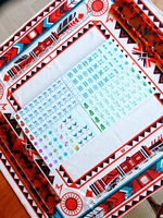 Jeu de Mahjong Américain 160 Tuiles Acryliques NMJL avec Motifs Oeil Maléfique, Panda, Floral et Accents Bleus Macaron pour Divertissement et Cadeau