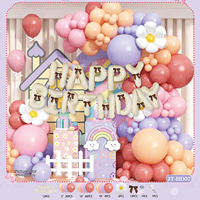 Ensemble de guirlandes de ballons ronds en latex avec nœuds pour décorations de fête d'anniversaire transfrontalières