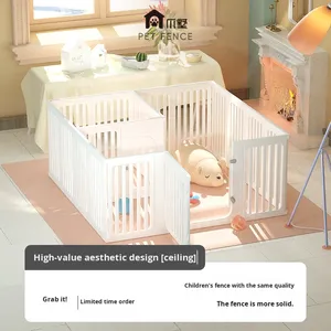 Pagar hewan peliharaan padat plastik untuk anjing dalam ruangan kandang anjing kecil pembatas anjing pagar pelindung khusus Corgi Bichon - Product Image 5