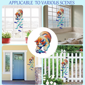 Niedliche Kätzchen Fisch Windspiele für draußen, hand gefertigte Windspiele im Freien Einzigartig, Sonnen fänger Seeglas Kunst Windspiele im Freien - Product Image 5