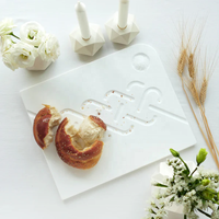 Assiette à pain en acrylique pour Shabbat, cadeau de pendaison de crémaillère, plateau en Lucite, chalah avec planche à Shabbos pour enfants
