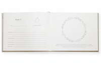 Lujoso diario personalizable de lino de tapa dura para bebé, logotipo dorado en relieve, un lujoso libro de memoria para el embarazo, cuadernos personalizados