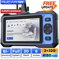 MUCAR 682 Outil de diagnostic de voiture CANFD OBD2 Scanner Contrôle bidirectionnel 20 Reset Système complet de diagnostic Mise à jour gratuite