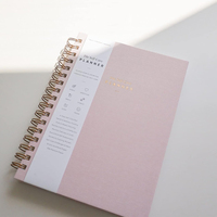 Journal de vie personnalisé non daté A5 spirale tissu 12 mois planificateur hebdomadaire pour le bien-être réalisation des objectifs bonheur gratitude-boîte