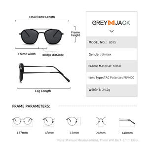 Gafas de sol Greyjack con montura redonda, unisex, UV400, TR Metals, lentes TAC, tipo 3, embalaje en caja, parte 8031 - Product Image 5