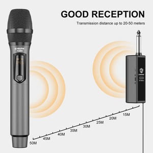 Không dây <span class=keywords><strong>Microphone</strong></span> G-MARK x220u UHF karaoke mic với lithium có thể sạc lại pin Receiver làm việc 5 giờ cho loa - Product Image 4