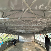Carpa Deslizante con Estructura de Acero Resistente a los Rayos UV, sin Paredes Laterales, Toldo Plegable y Resistente para Uso en Mercados Nocturnos (Todas las Estaciones)