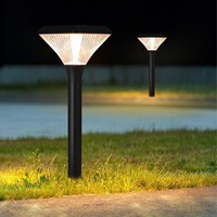Lampadaire LED conique à nervures, étanche pour extérieur, éclairage de chemin et de pelouse, lampadaire de jardin pour parc et cour de villa