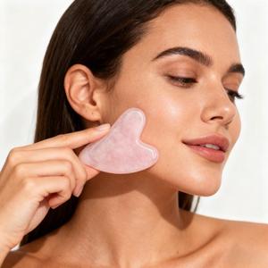 Outil Gua Sha en Jade Naturel, Rouleau de Jade en Forme de Cœur, Grattoirs de Massage Lymphatique Efficaces Personnalisés pour le Corps et le Visage - Product Image 3