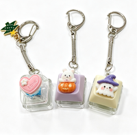 Weimei Toy ODM Custom Resin Keycap Keychain Wholesale Cute 3D LED Lighting Resin Figure Keycap Keychain Backpack Pendant Gift