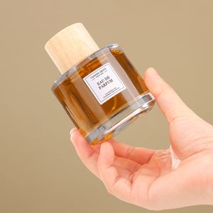 50ml runde leere Parfüm flasche Crimp Sprayer Holz kappe 100ml Körper öl Parfüm 30ml Parfüm flasche Paint able Custom Packaging - Product Image 5