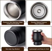 DAJI HYDRO 4oz 8oz Tasse à thé Yerba Mate en acier inoxydable isolée à double paroi avec paille Bombilla Tasse Yerba Mate Gobelet à poignée