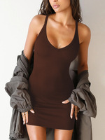 Nouvelle robe moulante mini à col en V pour l'été, design personnalisé, polyester, coupe ajustée, sexy pour femmes, usage quotidien