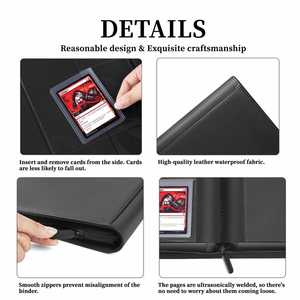 FX Prêt à expédier : Classeur Toploader 4 pochettes, 128 pochettes, Album de cartes à chargement latéral avec fermeture éclair pour cartes TCG et sportives, Faible MOQ, Logo personnalisé - Product Image 4