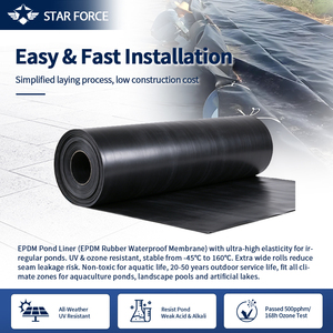 แผ่นรอง EPDM ปลอดสารพิษ ไม่มีสารเติมแต่งที่เป็นอันตราย ได้มาตรฐานการเพาะเลี้ยงสัตว์น้ำ เหมาะสำหรับบ่อเลี้ยง<span class=keywords><strong>ปลา</strong></span>และบ่อจัดสวน - Product Image 2