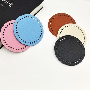 12cm <span class=keywords><strong>Round</strong></span> PU Leather Handbag Sem Rebites Bottom Shaper Knitting Crochet Bags Cushion Base Handbag DIY Shoulder Bags Acessórios - Product Image 4
