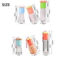 Tube Lip Gloss Bunga Transparan Ramah Lingkungan 4ml 4.8ml 6.6ml, Plastik Bulat Kosong, Fitting Custom, Sablon Kosmetik