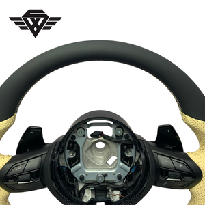 Volant de voiture en cuir pleine fleur de style sport de haute qualité pour <span class=keywords><strong>BMW</strong></span> M3 M5 F32 F20 X6 X5 F10 F30 F31, design personnalisé d'usine - Product Image 4