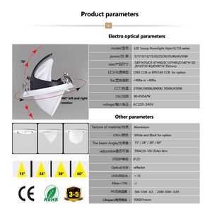 4 pollici 11W ETL Gimbal LED Downlight <span class=keywords><strong>1000</strong></span> lumen dimmerabile 120V soffitto incasso rotondo bianco finiture regolabile pannello pentola luce