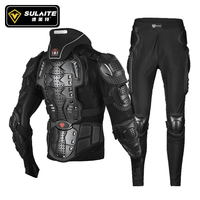 Veste de protection intégrale pour moto SULAITE avec protections amovibles pour la poitrine, le cou, les coudes et les genoux, équipement de moto tout-terrain