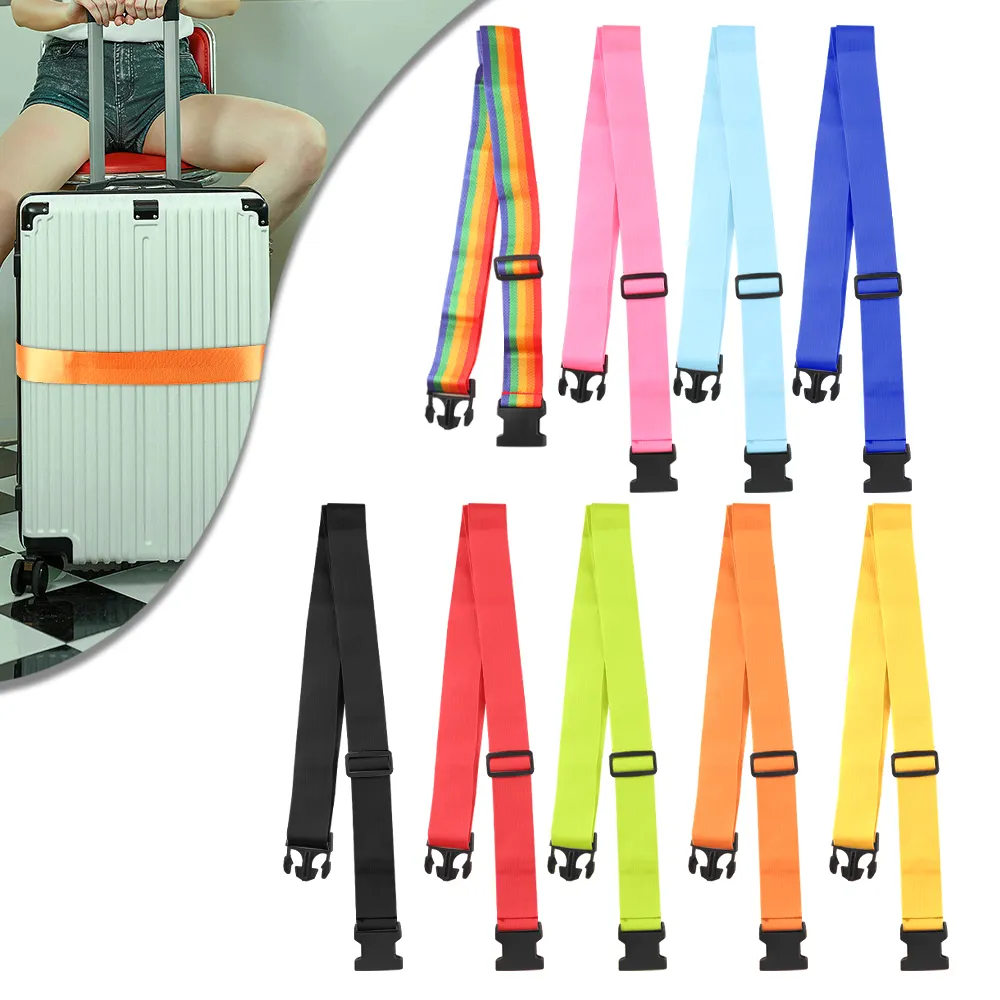 Custom Koffer Tas Verstelbare Polyester/Nylon Schaal Bagage Riem Riem Met Afdrukken Van Uw Logo Voor Reizen