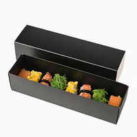 Caja de Sushi para Llevar con Tapa y Base Rígidas, Estilo Navideño Personalizado, Empaque de Papel Biodegradable Festivo de Lujo para Restaurantes Navideños