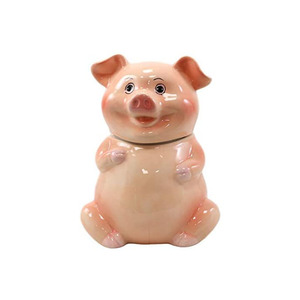 Bote de cerámica para granja de animales, contenedor para galletas de 8 pulgadas con forma de bacón y cerdo Porky - Product Image 1