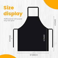 Tablier de chef de cuisine personnalisé personnalisé de qualité chinoise en polyester filé noir bavoirs réutilisables en tissu imperméable pour adultes