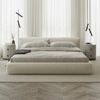 Kebao Boloni Italienisches Minimalistisches Softbett Gepolstertes Stoffbett in Queensize Modernes Designer-Schlafzimmermöbel