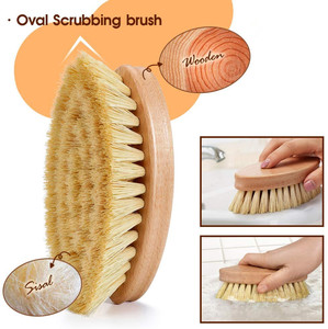 Natural Coconut Sisal Palm Fiber Compostable Bamboo <strong>Wood</strong> Kitchen Dish Brush <strong>Set</strong> Dish <strong>Cleaning</strong> Brush Pot Kitchen Scrub Brush <strong>Set</strong> - Product Image 4