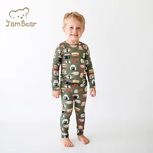 JamBear Hữu Cơ Pijama Tre Trẻ Sơ Sinh Đồ Ngủ Cho Trẻ Em Sinh Thái Bé Jammies Mùa Thu Toddler Lounglass Toddler Lounge Set