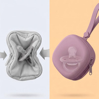 Étui de rangement pour sucette en silicone de qualité alimentaire, portable, anti-écrasement, étanche, lavable, avec cordon de transport