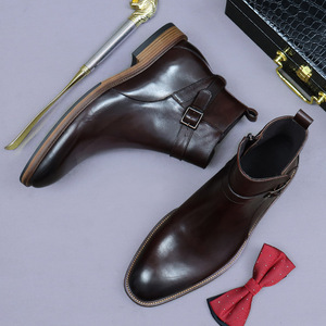 2026 Designer Leather <b>Boots</b> for Men-Luxurious Smooth Leather Pointed-Toe Lace-Up Closure Anti-Slip Breathable Business Shoes - Product Image 6