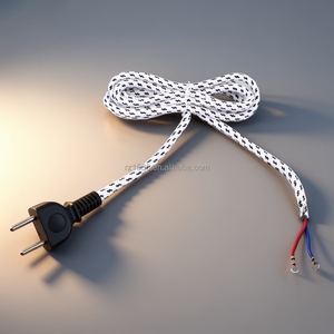 2-poliges EU/US/Thailand-Kabel Netzteil kabel Stromkabel Baumwolle geflochten mit geschlossenem Crimp anschluss für elektrisches Dampf bügeleisen - Product Image 4