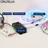 Amplificateur de signal SPI TTL 6 canaux avec indicateurs d'état de données, d'alimentation et de clock pour un câblage de bande adressable propre