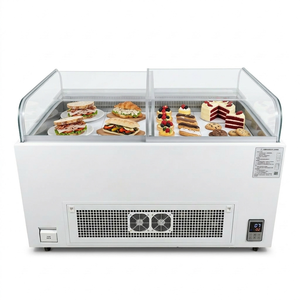 Vitrine réfrigérée commerciale en verre courbé blanc pour sandwichs, charcuterie et salades, avec refroidissement par ventilateur, pour comptoir - Product Image 3
