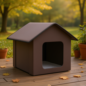 Casa portátil para gatos con calefacción, color marrón, para interiores y exteriores, refugio para varios gatos, suministros para animales pequeños - Product Image 2
