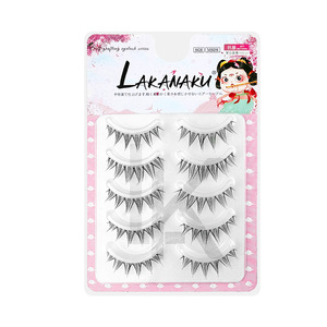 ลาคานาคุขนตาปลอมแบบเต็มแถบ 3D เอฟเฟกต์ธรรมชาติ ยาวเรียวบาง แถบใสมองไม่เห็น - Product Image 1