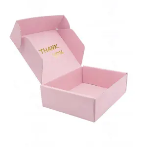 Eco friendly Valentine's Day present clothing Cardboard shipping box custom logo small folding pink corrugated mailer gift boxes