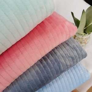 Áo Hoodie Lông Cừu SỌC ĐÔI Bán Sỉ Vải Nỉ Kẻ Sọc Vải Nhung Lông Kẻ Sọc Vải Bông Kẻ Sọc <span class=keywords><strong>Polyester</strong></span> Cho Chăn Vải Flannel Dệt Hoa - Product Image 2