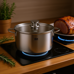 Olla para carne ELO Galant de 5L de acero inoxidable con tapa para asar y cocinar - Product Image 3