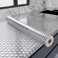 Autocollants muraux en PVC de style moderne, revêtement de tiroir, argent, imperméable, motif géométrique, papier peint pour la maison, cuisine, anti-huile, usage domestique