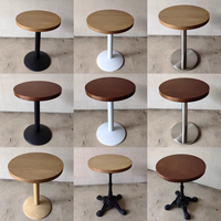 Table de restaurant commerciale, table de bistrot, plateau en bois, base en métal, table de café, ronde, carrée, rectangulaire, plusieurs tailles disponibles