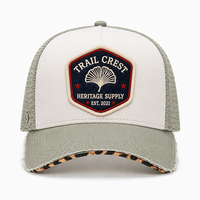 Casquette de baseball tendance en maille tissée avec logo personnalisé de haute qualité, bordure vieillie et broderie métallique, idéale pour l'extérieur - Vente en gros